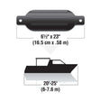 Seachoice Twin Eye Ribbed Fender Kit, Includes a Pair of MFP Fender Lines, Black, 6-1/2 In. X 23 In.