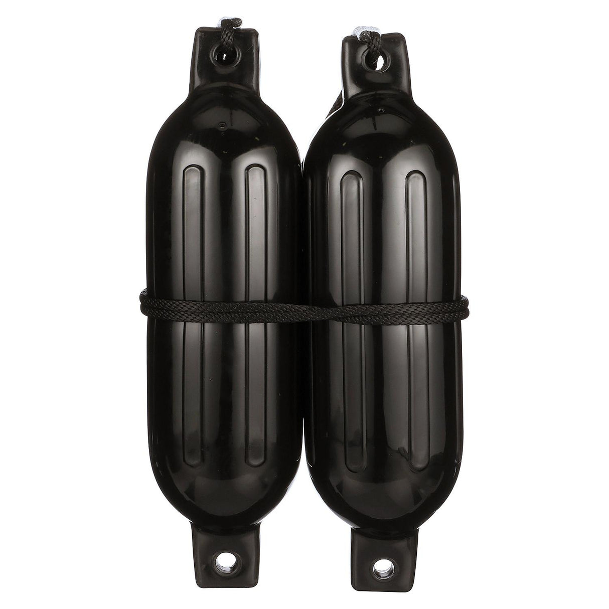 Seachoice Twin Eye Ribbed Fender Kit, Includes a Pair of MFP Fender Lines, Black, 6-1/2 In. X 23 In.