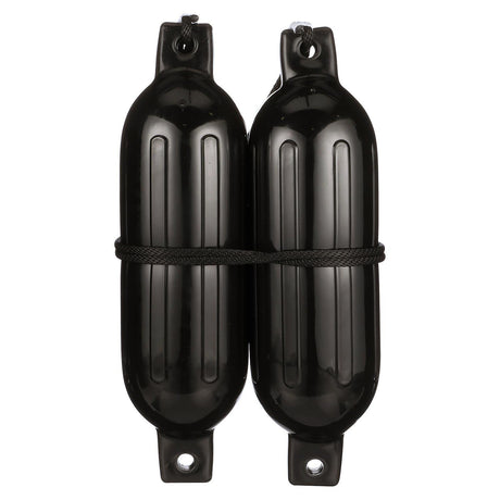Seachoice Twin Eye Ribbed Fender Kit, Includes a Pair of MFP Fender Lines, Black, 6-1/2 In. X 23 In.