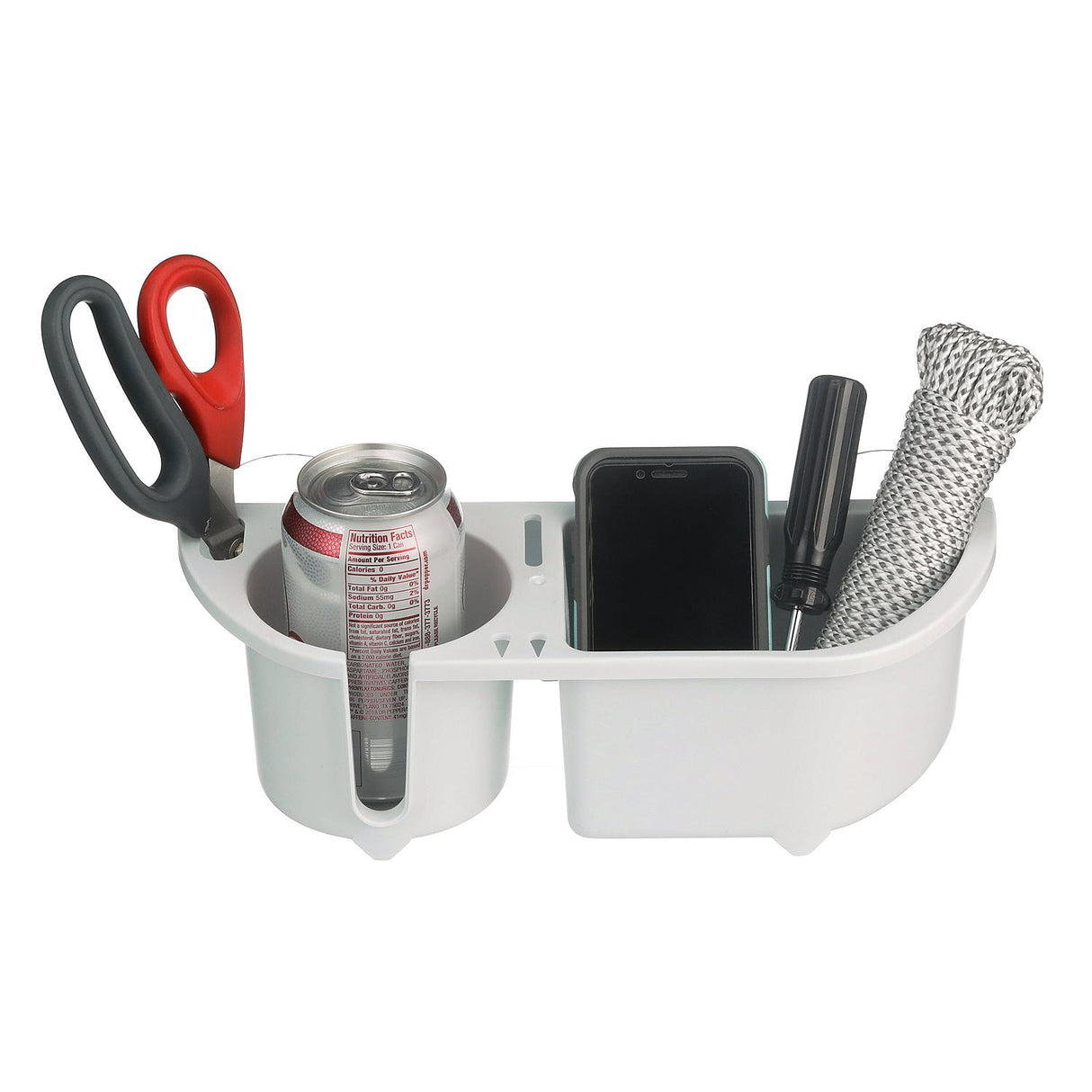 Seachoice Cruisin' Caddy, UV-Resistant Marine Boat Beverage and Item Organizer, White