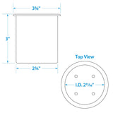 Seachoice Plastic Recessed Drink Holder, 3 in Dia. Hole, Black
