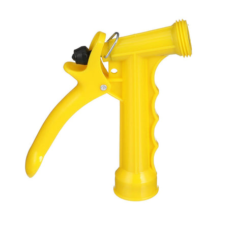Seachoice 79601 Plastic Hose Nozzle w/ Locking Spray Lever and Stainless Steel Return Spring, Yellow, 5-1/2 In.