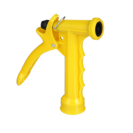 Seachoice 79601 Plastic Hose Nozzle w/ Locking Spray Lever and Stainless Steel Return Spring, Yellow, 5-1/2 In.