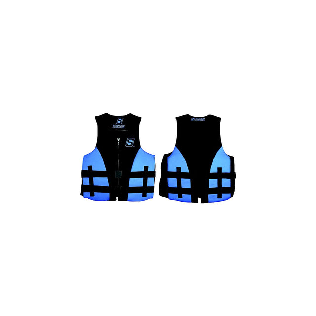Seachoice 85136 Evoprene Multi-Sport Life Jacket - Adult L - Blue/Black, Fits Chest 36-40 in, USCG Level 70