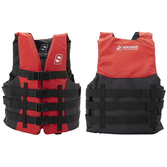 Seachoice 85403 Type III Ski Vest, 4 Belt , XXL/XXXL , Red - USCG/TC Approved