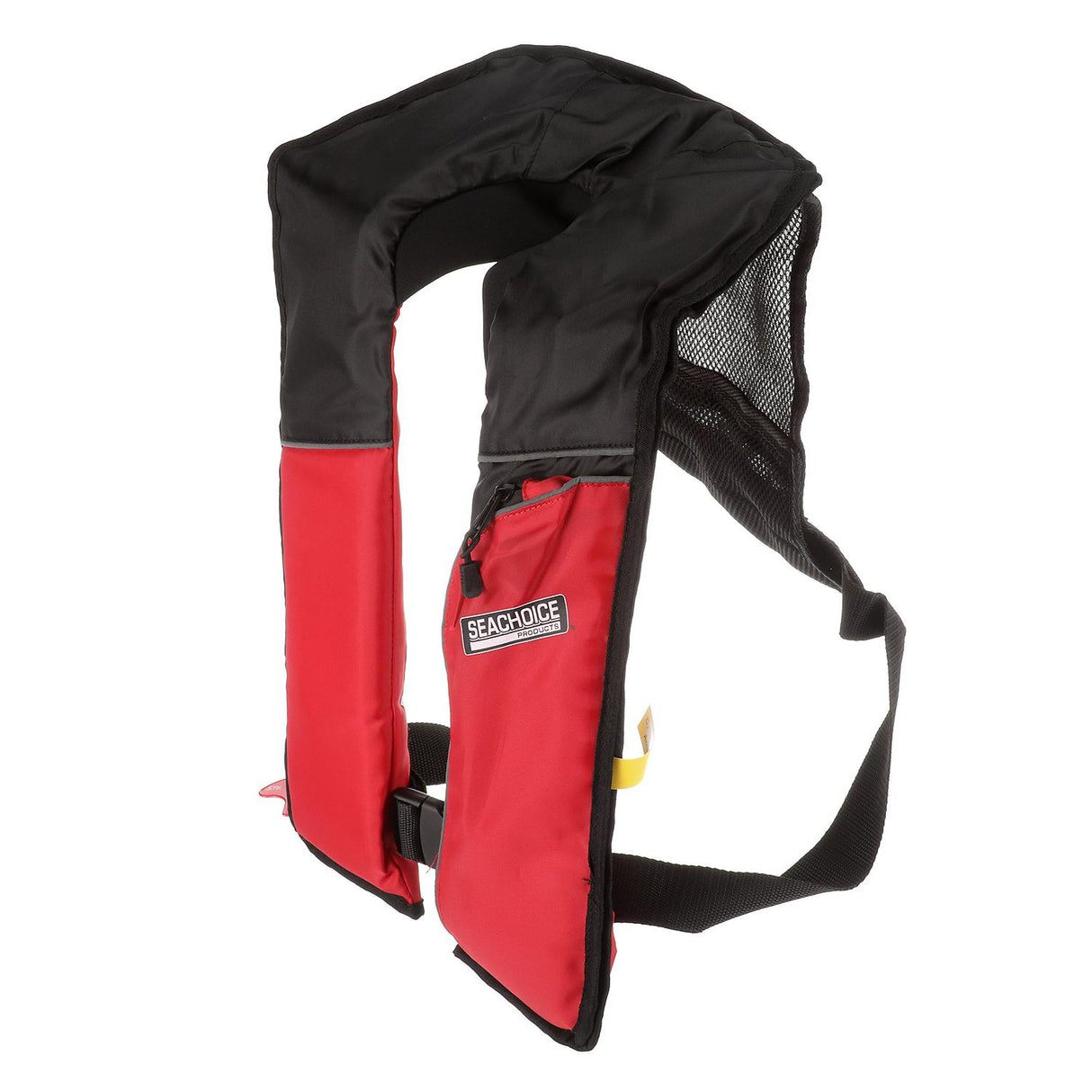 Seachoice Inflatable Personal Flotation Device (PFD), Low-Profile Life Vest, USCG Approved Type V, Adult Size, Red/Black