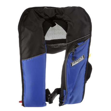 Seachoice Inflatable Personal Flotation Device (PFD), Low-Profile Life Vest, USCG Approved Type V, Adult Size, Blue/Black