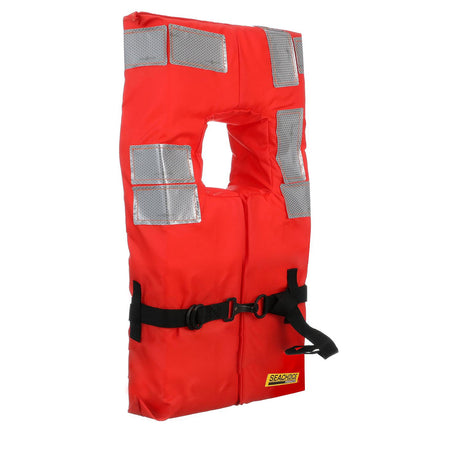 Seachoice Type I Commercial Offshore Vest, Fluorescent Orange, Reflective Panels, Youth, Up to 90 Lbs.