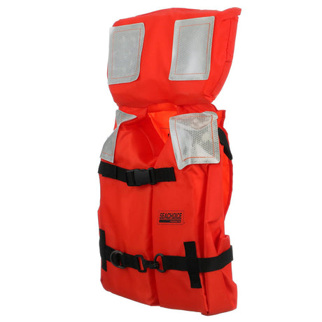 Seachoice 85941 Type I Commercial Offshore Jacket, Fluorescent Orange, Reflective Panels, Youth, Up to 90 Lbs.