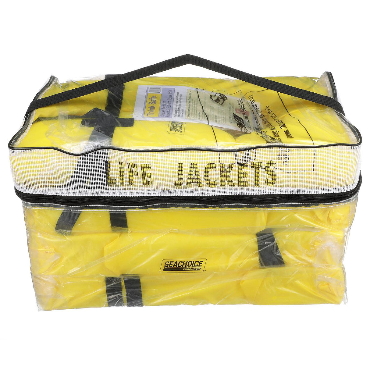 Seachoice Life Vest, Type II Personal Flotation Device, Yellow, Adult, 4-Pack w/ Bag