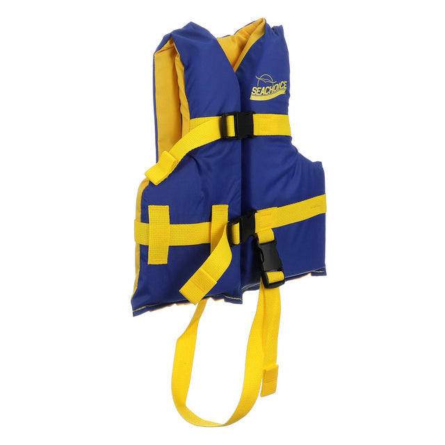 Seachoice Level 70 Life Jacket, Adjustable Boat Vest, Blue/Yellow, Child, 30-50 Lbs.