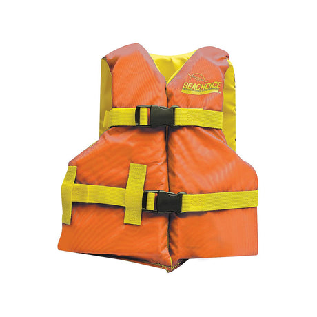 Seachoice Boat Life Jacket, Orange/Yellow, Youth Size, 25-29 In.