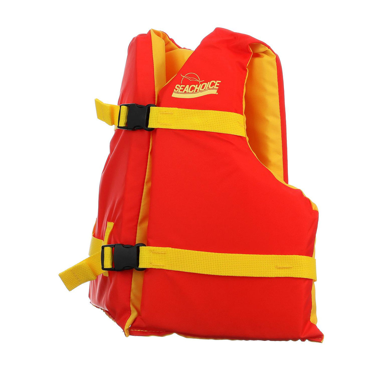 Seachoice Boat Life Jacket, Orange/Yellow, Youth Size, 25-29 In.