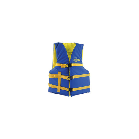 Seachoice Level 70 Life Jacket, Adjustable Boat Vest, Blue/Yellow, XL Adult, Over 90 Lbs.