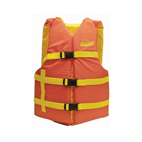 Seachoice Universal Life Vest, Orange/Yellow, 30-48 In.