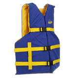 Seachoice Level 70 Life Jacket, Adjustable Boat Vest, Blue/Yellow, XL Adult, Over 90 Lbs.