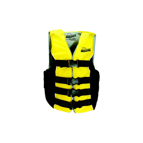 Seachoice 86410 Level 70 Life Jacket, Deluxe Adjustable 4-Belt Ski Vest, Yellow and Black, Size S/M: 32-40 in. Chest
