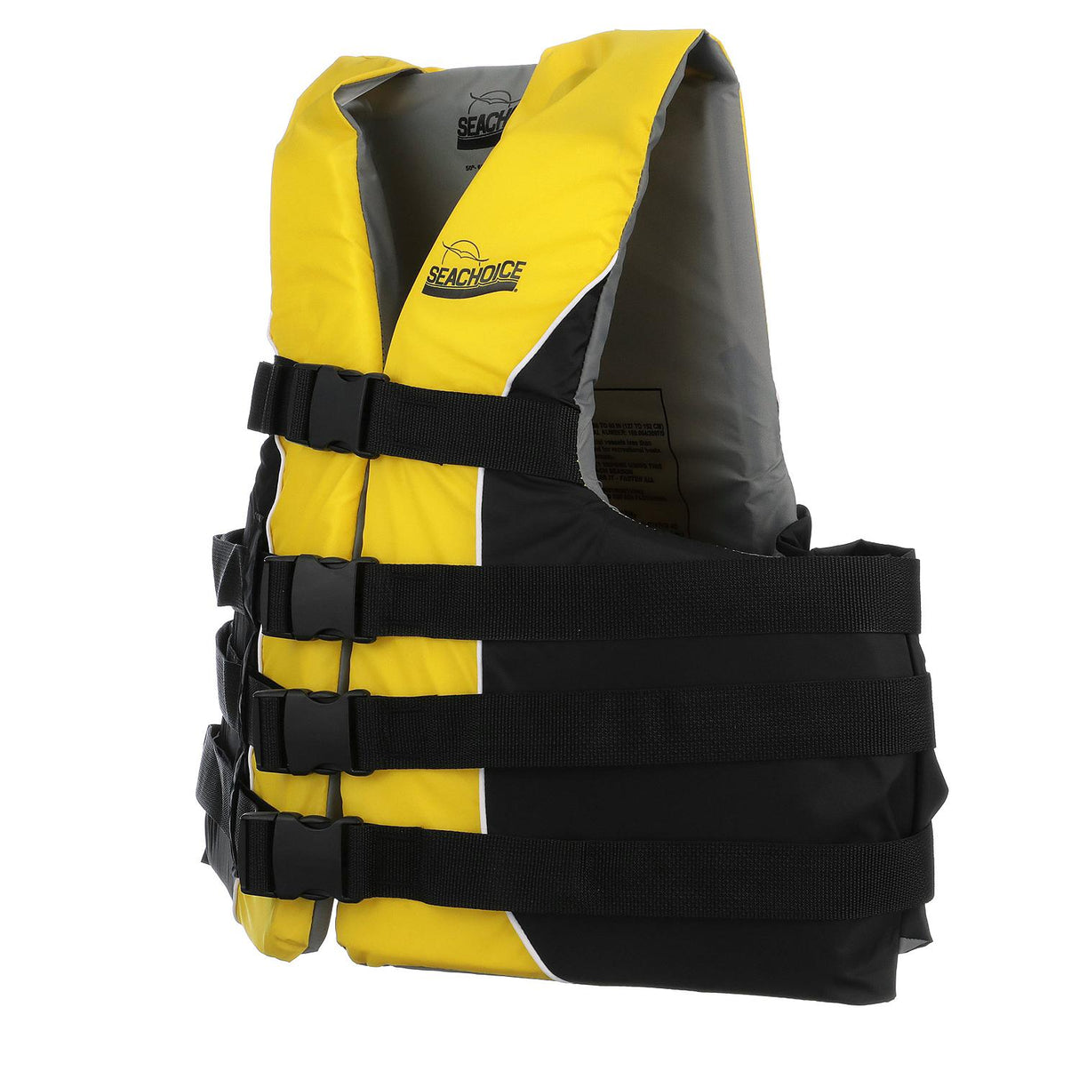 Seachoice 86430 Level 70 Life Jacket, Deluxe Adjustable 4-Belt Ski Vest, Yellow and Black, Size XXL/XXXL, 50-60 in. Chest