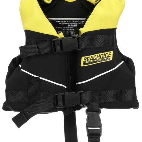 Seachoice Neoprene Multi-Sport Vest, Yellow/Black, Infant Size Up to 30 Lbs., Coast Guard Type II