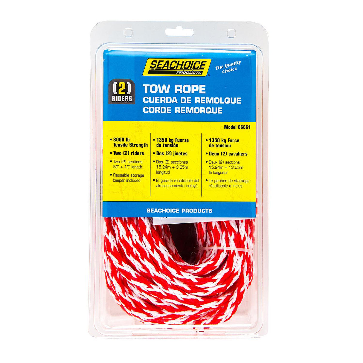 Seachoice Tow Rope 3,000 Tensile Strength, 60 Ft.