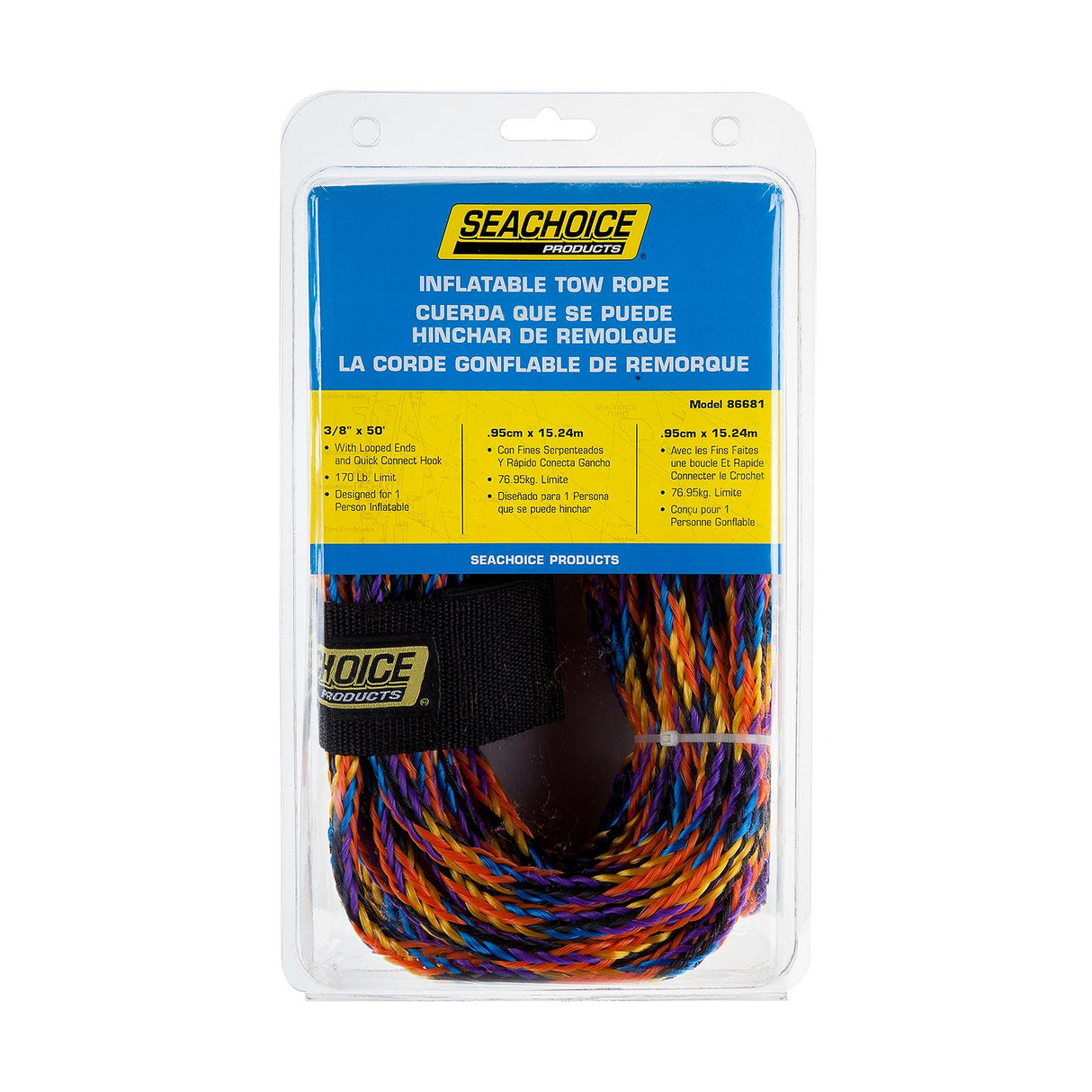 Seachoice Tube Tow Rope, 50 Ft. Long, Tows Up to 2 Riders