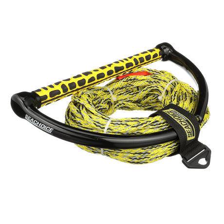 Seachoice 5-Section Reflective Wakeboard Rope, 75 Ft. Long, 15 In. Handle w/ Textured EVA Grip