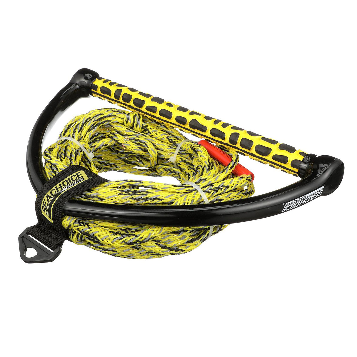 Seachoice 5-Section Reflective Wakeboard Rope, 75 Ft. Long, 15 In. Handle w/ Textured EVA Grip