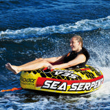 Seachoice 86901 Sea Serpent Towable Tube, Open Top Boat Tube w/ Reinforced Towing System, 1 Person, 50 In. X 48 In.