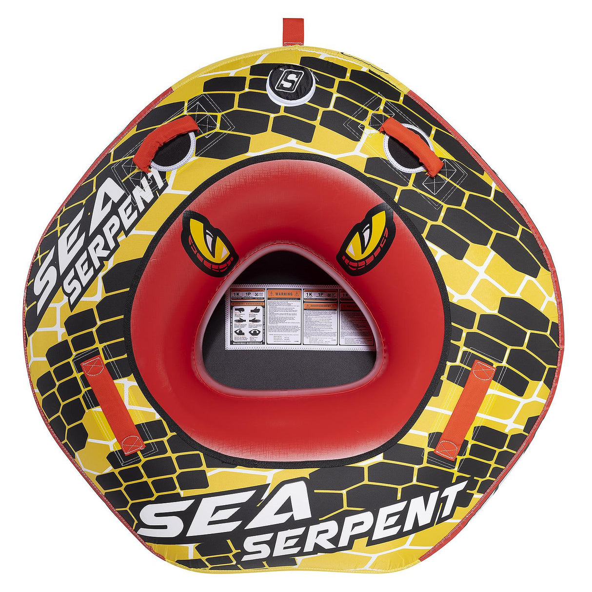 Seachoice 86901 Sea Serpent Towable Tube, Open Top Boat Tube w/ Reinforced Towing System, 1 Person, 50 In. X 48 In.