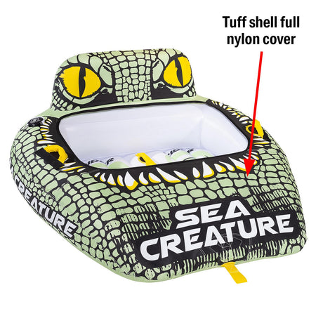 Seachoice 86903 Sea-Creature Towable Tube, Open Top Boat Tube w/ Backrests, 2 Person, 60 In. X 58 In.