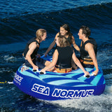 Seachoice 86904 Sea-Normus Towable Tube, Open Top Boat Tube w/ Air-Cushioned Floor, 4 Person, 69 In. X 69 In.