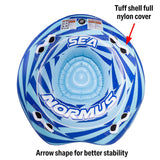 Seachoice 86904 Sea-Normus Towable Tube, Open Top Boat Tube w/ Air-Cushioned Floor, 4 Person, 69 In. X 69 In.