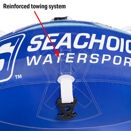 Seachoice 86904 Sea-Normus Towable Tube, Open Top Boat Tube w/ Air-Cushioned Floor, 4 Person, 69 In. X 69 In.
