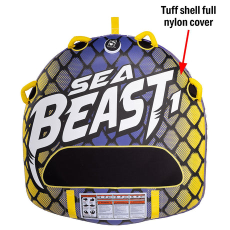 Seachoice 86911 Sea Beast Deck Tube, Reinforced Towing System, Foam Handles w/ Knuckle Guards, 50 In. X 48 In.