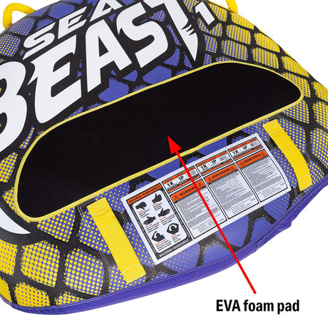 Seachoice 86911 Sea Beast Deck Tube, Reinforced Towing System, Foam Handles w/ Knuckle Guards, 50 In. X 48 In.