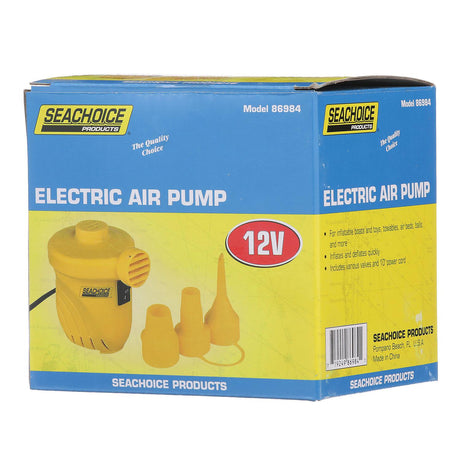Seachoice 86984 12V Electric Air Pump, For Boating and General Inflatables, 10 Ft. Power Cord