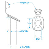 Seachoice 89121 Fishing Rod Holder, Stainless Steel, 30 Degree Gunnel Mount