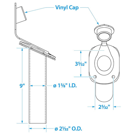 Seachoice 89121 Fishing Rod Holder, Stainless Steel, 30 Degree Gunnel Mount