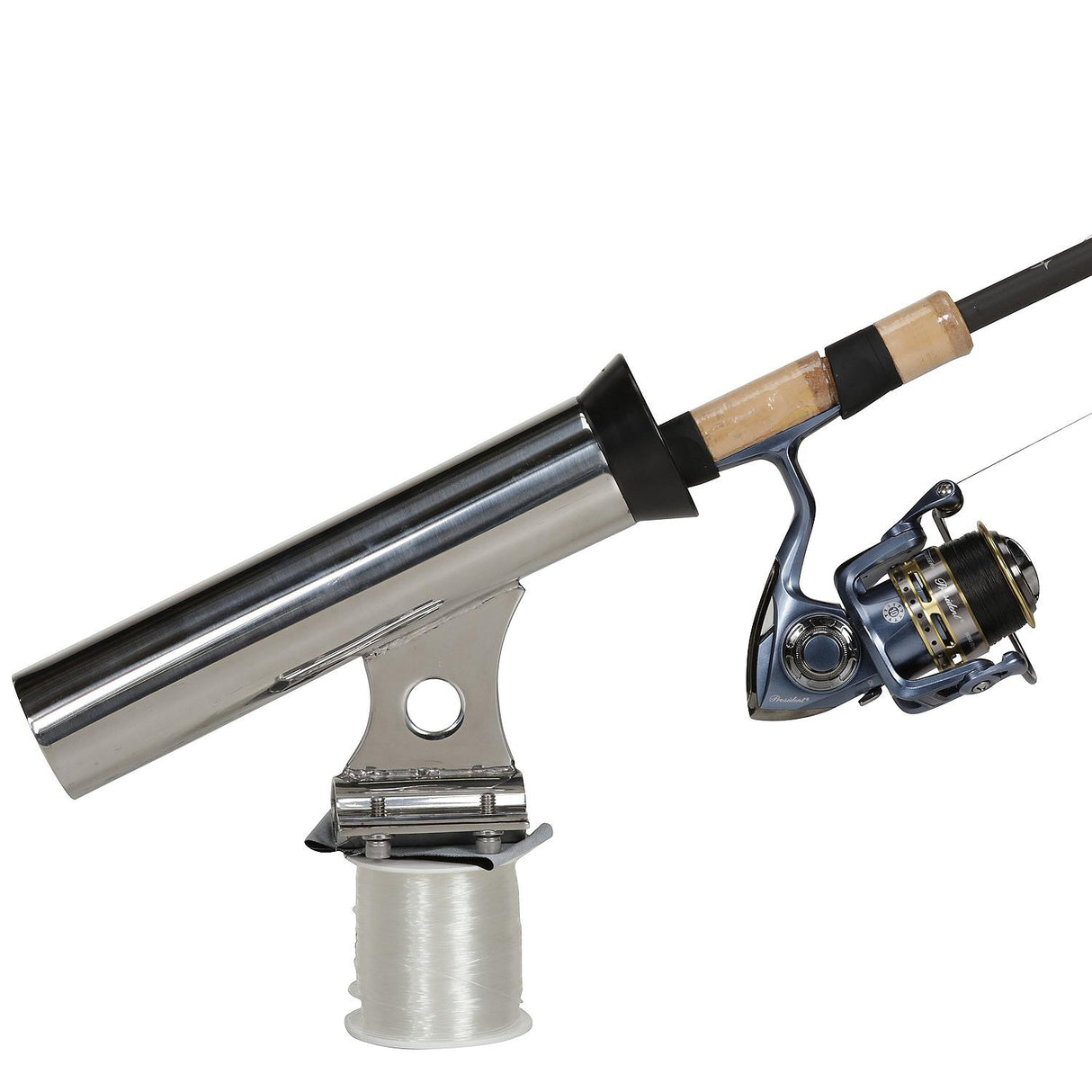 Seachoice Rail Mount Fishing Rod Holder, Mounts Vertically, Stainless Steel