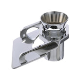 Seachoice Flat Chair Rod Gimbal, Fits Under Chair to Provide 4-Way Swivel, Chrome-Plated Cast Brass, Black, One Size