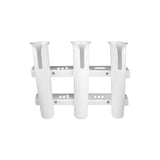 Seachoice Fishing 3-Rod Storage Rack, Holds 3 Fishing Rods With Slots for Knives and Pliers, White