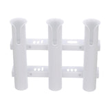 Seachoice Fishing 3-Rod Storage Rack, Holds 3 Fishing Rods With Slots for Knives and Pliers, White