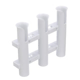 Seachoice Fishing 3-Rod Storage Rack, Holds 3 Fishing Rods With Slots for Knives and Pliers, White