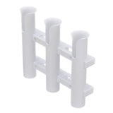 Seachoice Fishing 3-Rod Storage Rack, Holds 3 Fishing Rods With Slots for Knives and Pliers, White