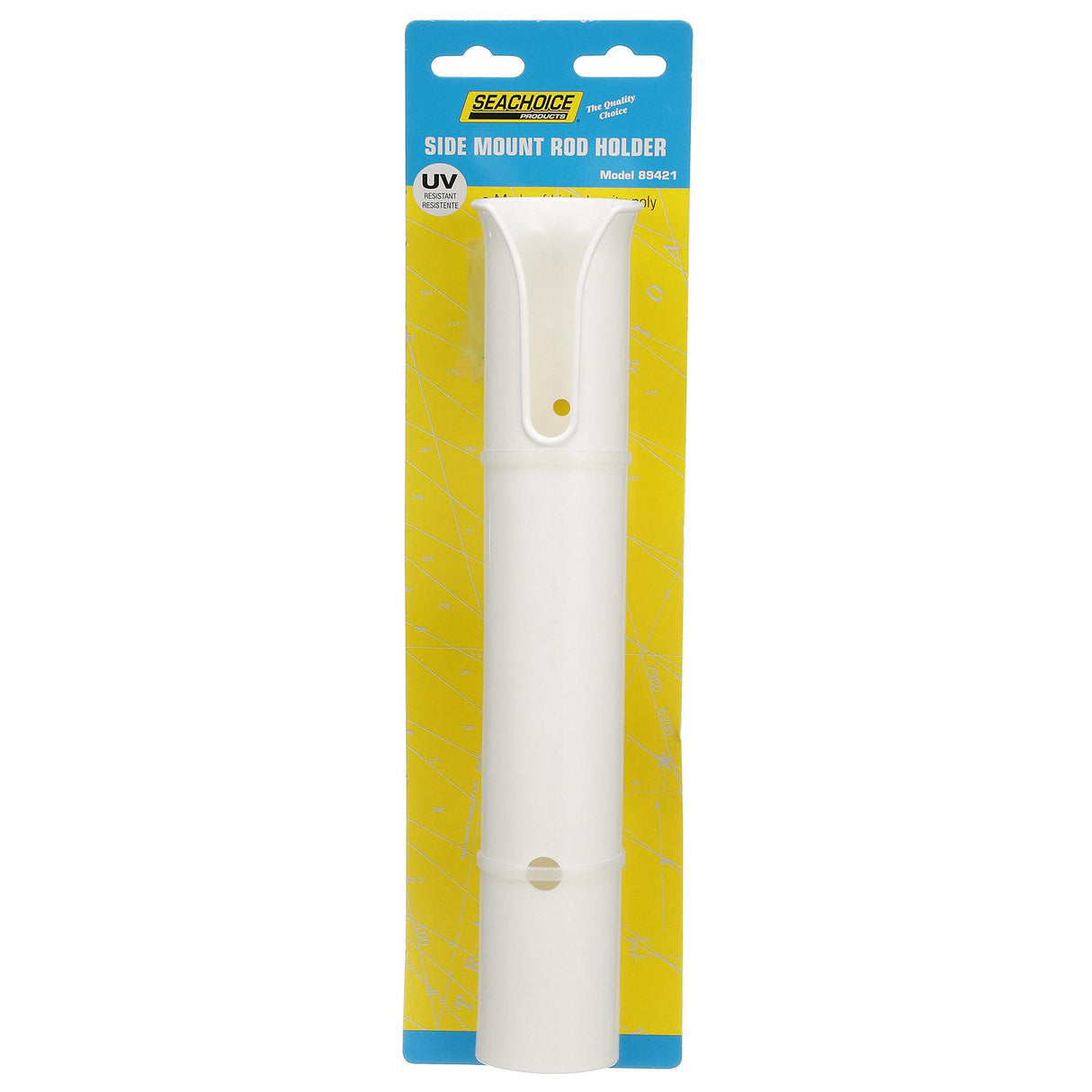 Seachoice Side Mount Rod Holder, Single, PVC, White