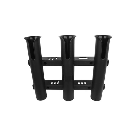 Seachoice Fishing 3-Rod Storage Rack, Holds 3 Fishing Rods with Slots for Knives and Pliers, Black