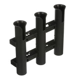 Seachoice Fishing 3-Rod Storage Rack, Holds 3 Fishing Rods with Slots for Knives and Pliers, Black