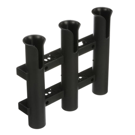 Seachoice Fishing 3-Rod Storage Rack, Holds 3 Fishing Rods with Slots for Knives and Pliers, Black