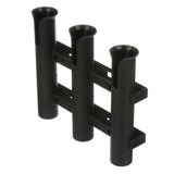 Seachoice Fishing 3-Rod Storage Rack, Holds 3 Fishing Rods with Slots for Knives and Pliers, Black