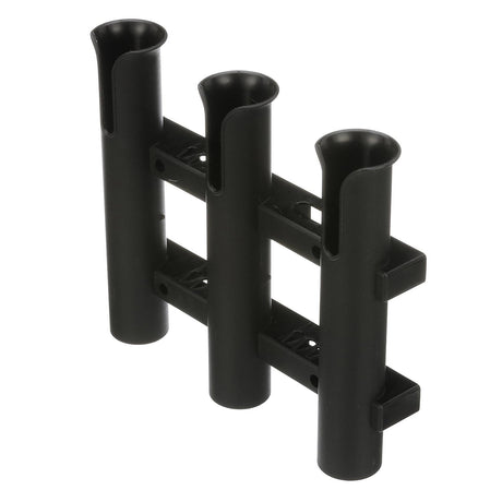 Seachoice Fishing 3-Rod Storage Rack, Holds 3 Fishing Rods with Slots for Knives and Pliers, Black